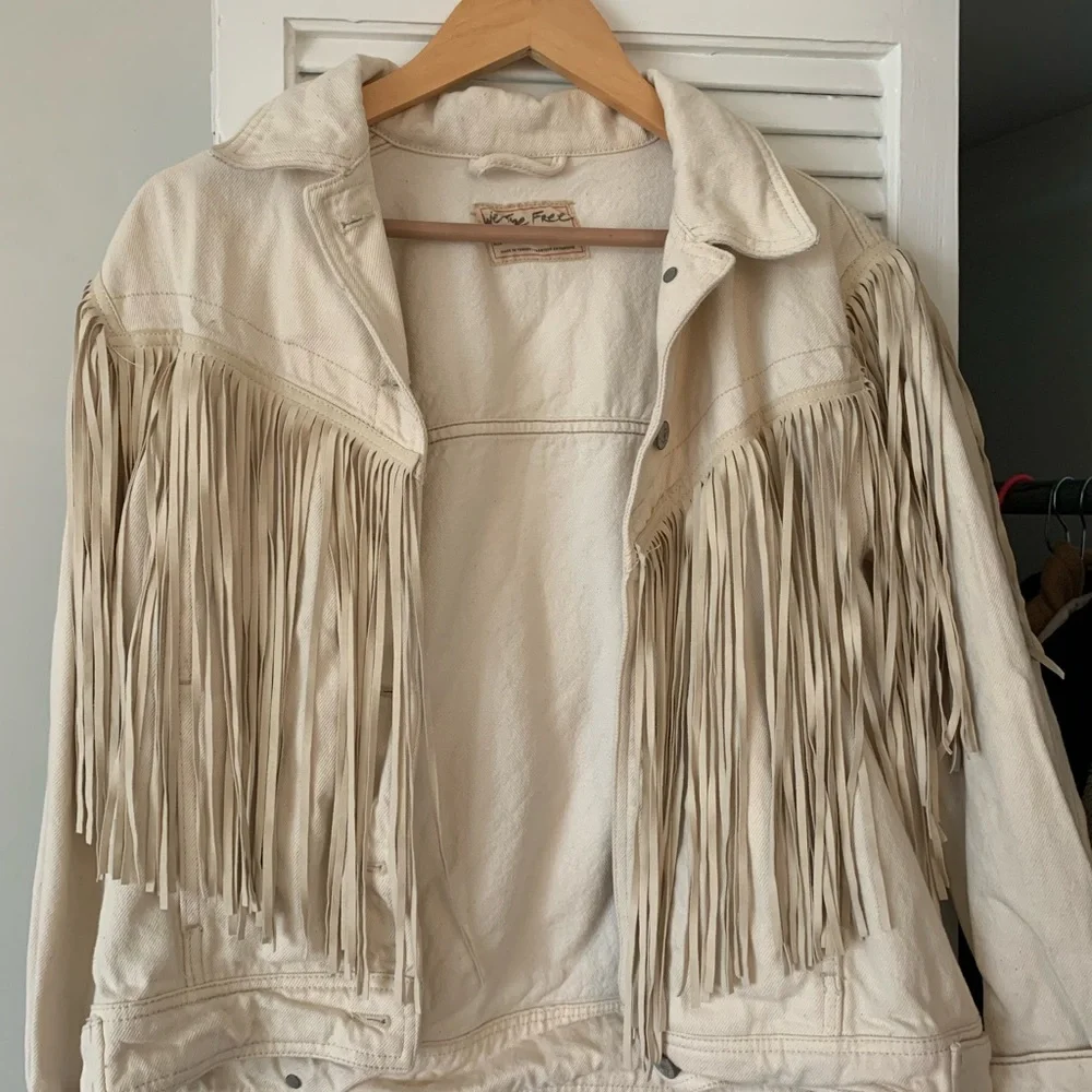 Free People After Hours Fringe Jean Jacket - Picture 4 of 6